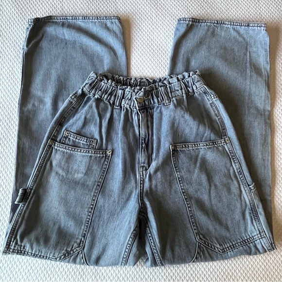 BDG Urban Outfitters Carpenter High Rise Wide Leg Light Wash Size‎ XS - Picture 6 of 16